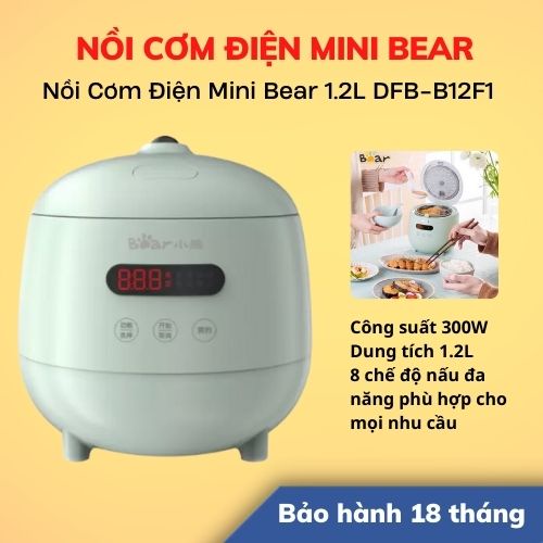 [Hỏa Tốc - HCM] Nồi Cơm Điện Mini Bear 1.2L DFB-B12F1 | Hàng Chính Hãng | Bảo Hành 18 Tháng | LSB Store