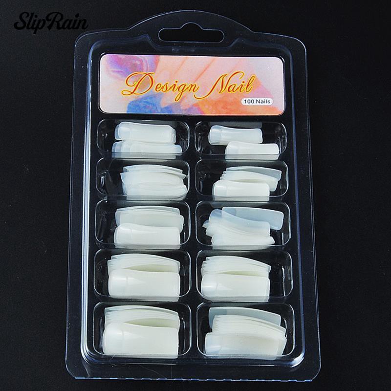 Set 100 Móng Tay Giả Kiểu Pháp Bằng Acrylic