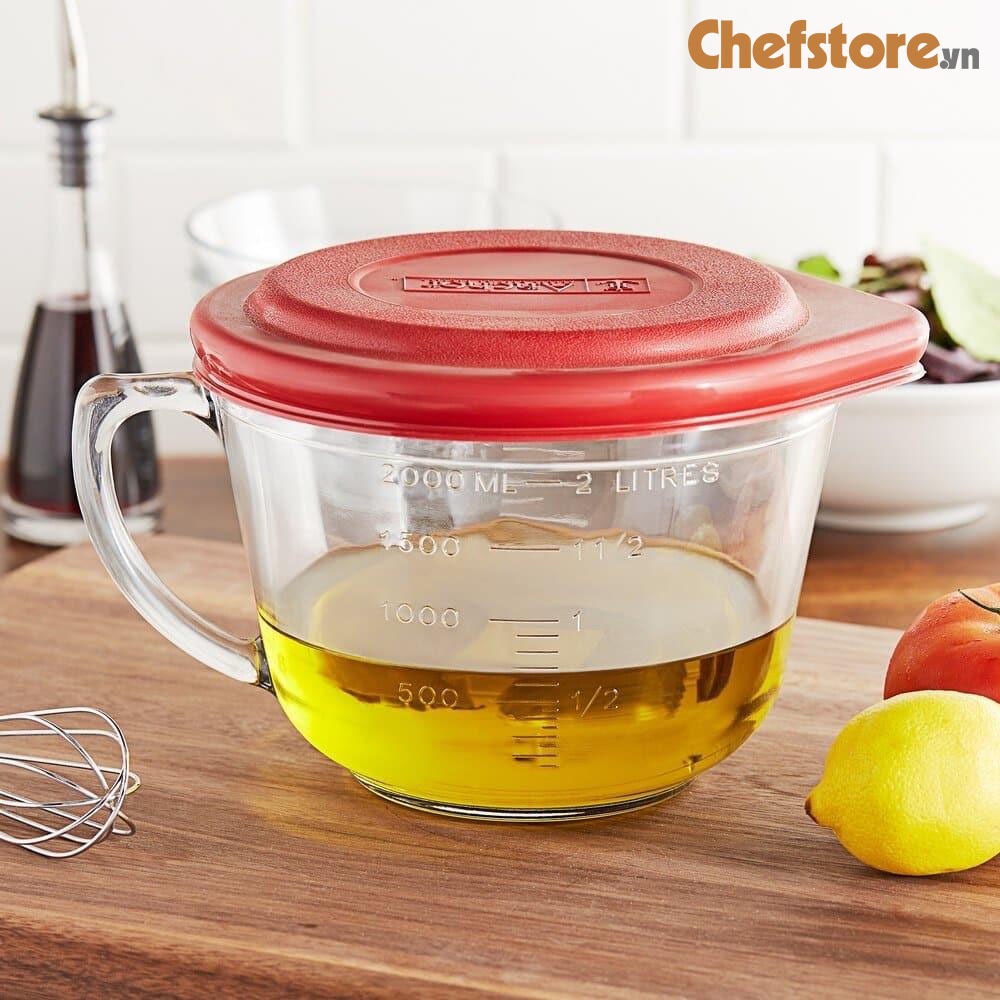 Ca Đong Chất Lỏng 💥 Cốc Chia Vạch Tô Thủy Tinh Làm Bánh Trộn Bột Size 2000 ml Chính Hãng ANCHOR HOCKING MỸ