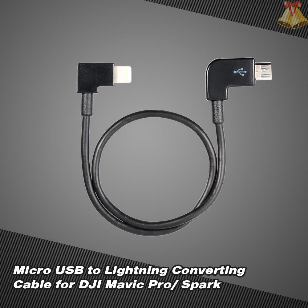 ONE Micro USB to Lightning Remote Control Tablet Phone Data Converter Transfer Cable for Android iOS DJI Spark Mavic Pro