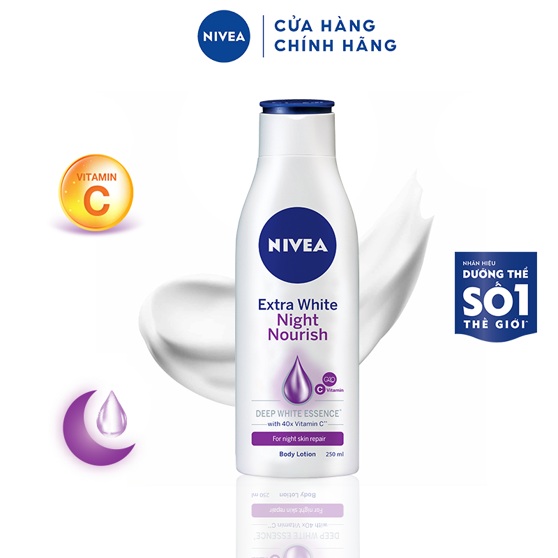 Sữa dưỡng thể giúp săn da, dưỡng trắng Nivea ban đêm (250ml) - 88125