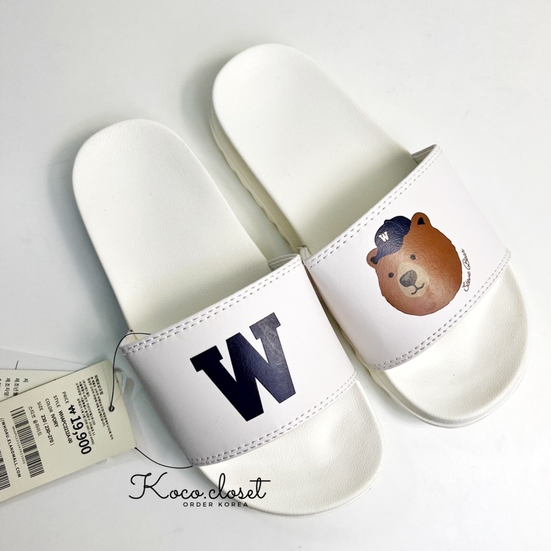 Dép WHOAU Quai Ngang Gấu Trắng Chính Hãng