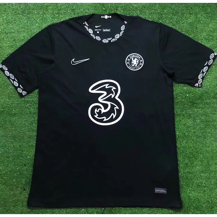 Áo Thun Đá Banh Màu Đen In Logo Chelsea 2022/23 Thời Trang Cho Nam