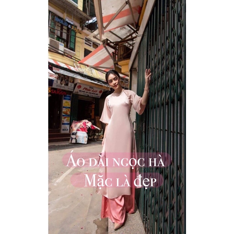 Ao Dài Cách Tân Nữ Tay Ngắn Cổ Tròn AD06