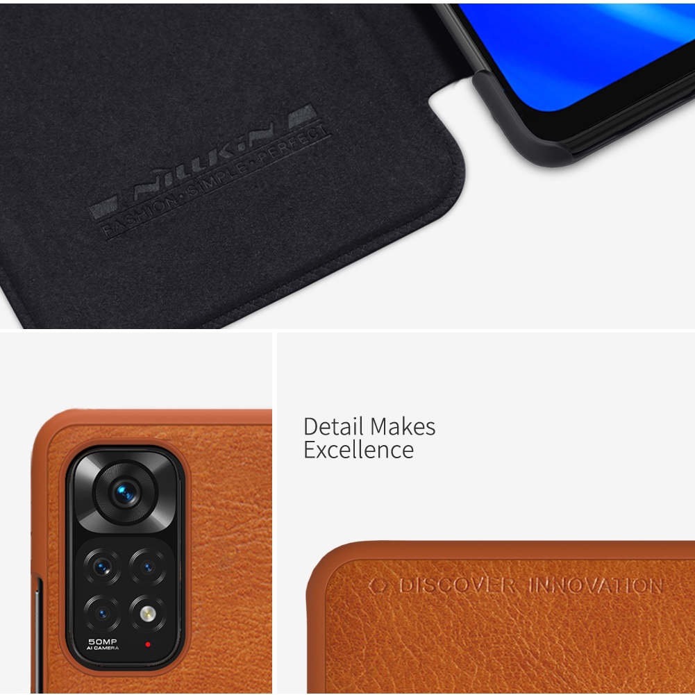 Bao Da Điện Thoại Nắp Lật Hiệu NILLKIN Có Giá Đỡ Cho Xiaomi Redmi Note 11