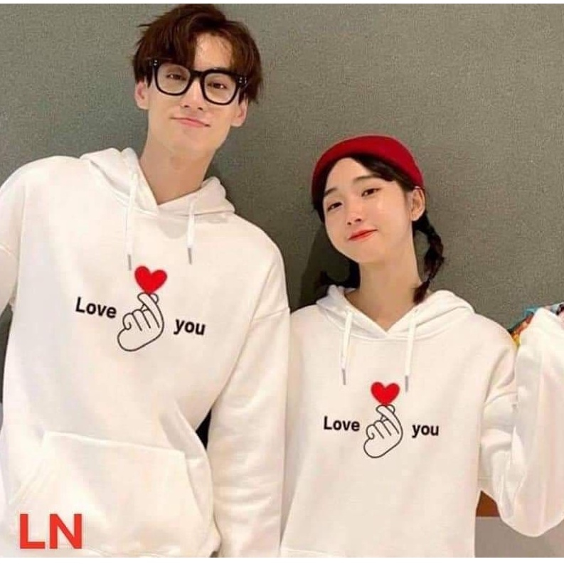 [Mã FAMARAL2 giảm 10K đơn 50K] Ái Nỉ Hoodie mũ đôi nam nữ LoVe You tim đỏ-chất nỉ cotton dày co dãn mềm-Ln