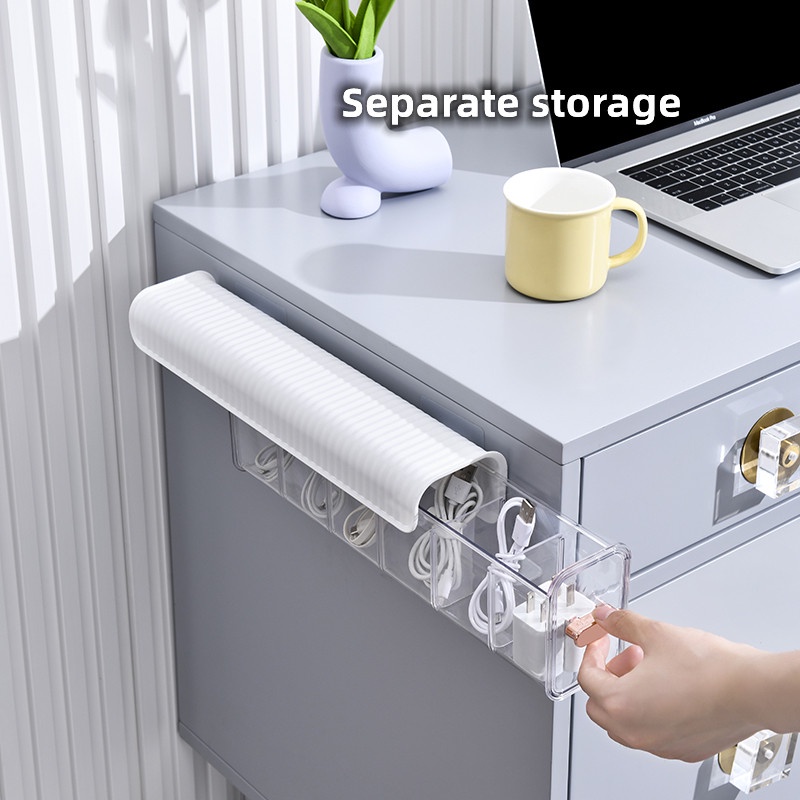 Hộp Đựng Dây Cáp Sạc / Tai Nghe Gắn Tường Trong Suốt Đa Năng Tiện Dụng