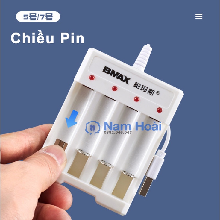 Bộ Sạc 4 Pin AA/AAA BMAX Hàng chính hãng