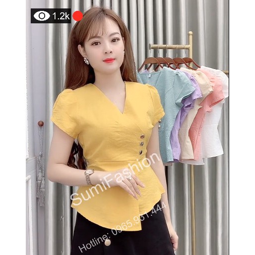 [XẢ KHO] Áo Peplum 3 Khuy