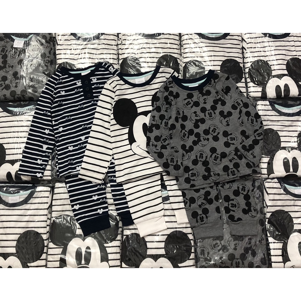 Set 3 bộ cotton dài tay Mickey Next cho bé trai 2-8 tuổi