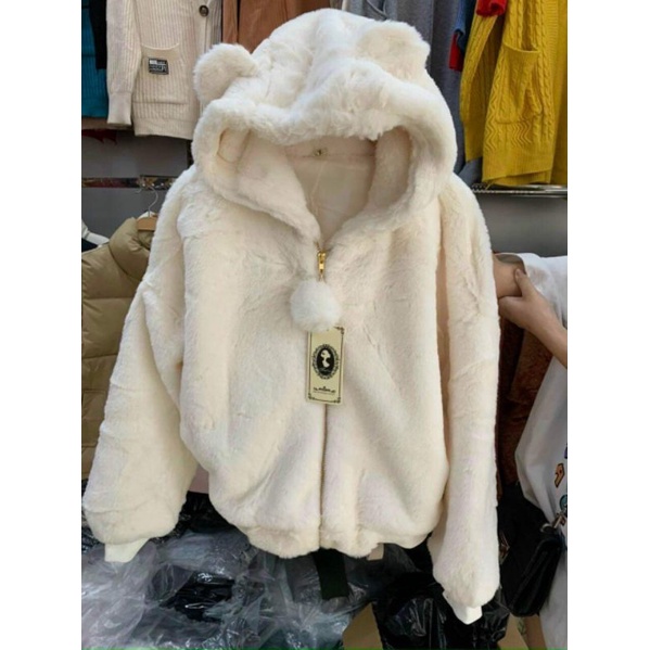 Áo Khoác Lông Gấu Thời Trang Nữ 1 Lớp Lông Vũ siêu Mềm Mượt | BigBuy360 - bigbuy360.vn