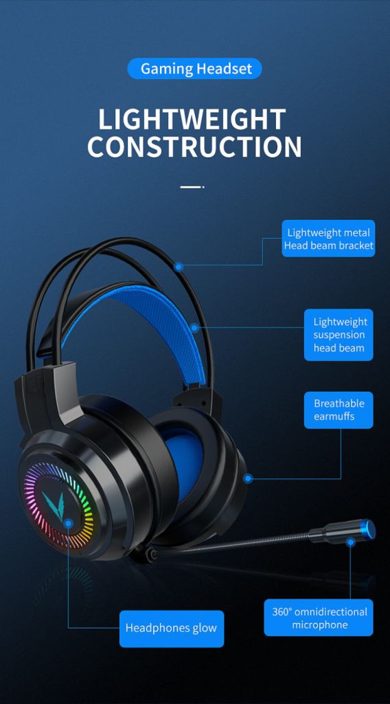 Tai Nghe Trùm Đầu Chơi Game Có Mic Và Đèn Led Nhiều Màu