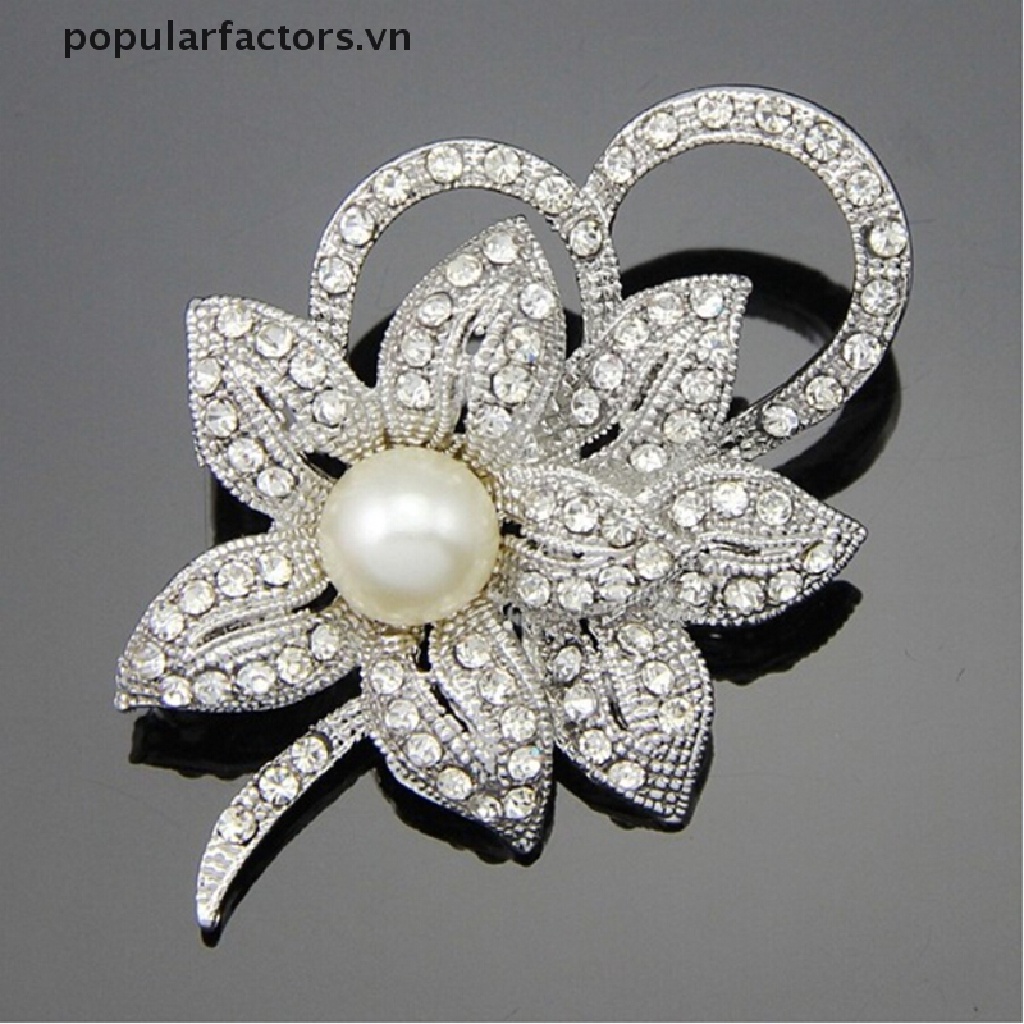 Ghim Cài Áo Hình Bông Hoa Đính Ngọc Trai Nhân Tạo Thời Trang