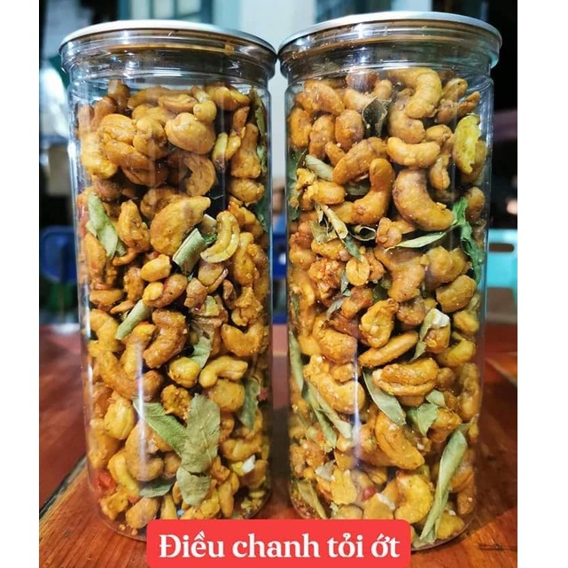 Điều Rang Tỏi Ớt Lá Chanh (hàng loại 1) - Hủ 500G - Ship Hỏa Tốc