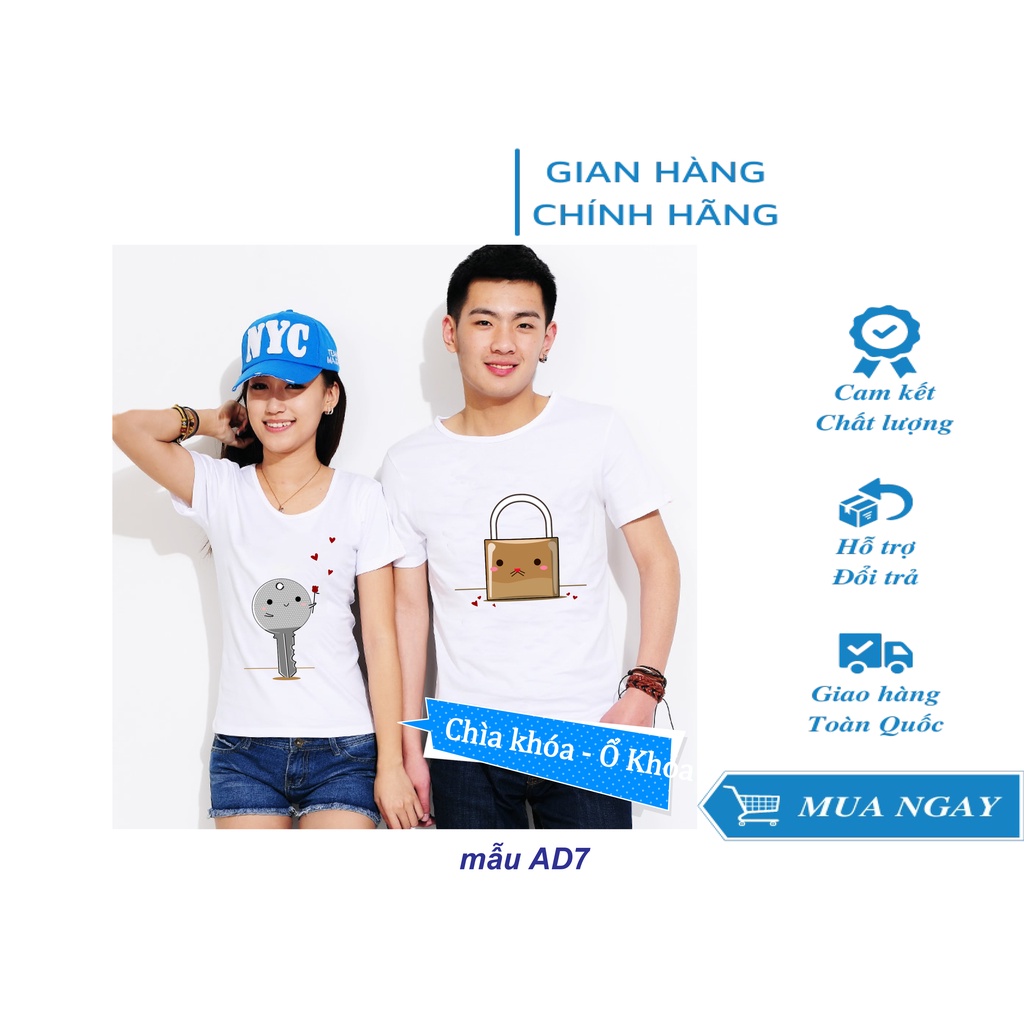Áo đôi nam nữ tay cộc in hình ngộ nghĩnh , áo cặp in hình phong cách HÀN QUỐC