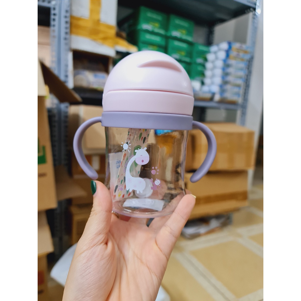 Bình tập hút - tập uống, ống hút có van chống sặc dung tích 300ml