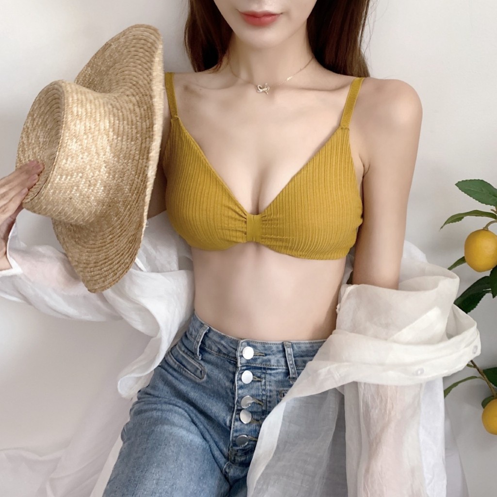 Áo bra, áo ngực nữ cotton thấm hút mồ hôi,  thắt nơ đánh lừa thị giác, giúp vòng 1 tròn đầy, quyến rũ_ Siberi | BigBuy360 - bigbuy360.vn