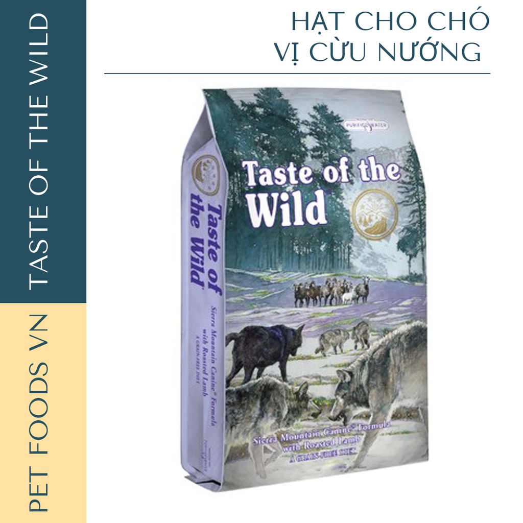 Hạt cho chó TASTE OF THE WILD Sierra Mountain 2kg vị Cừu Nướng