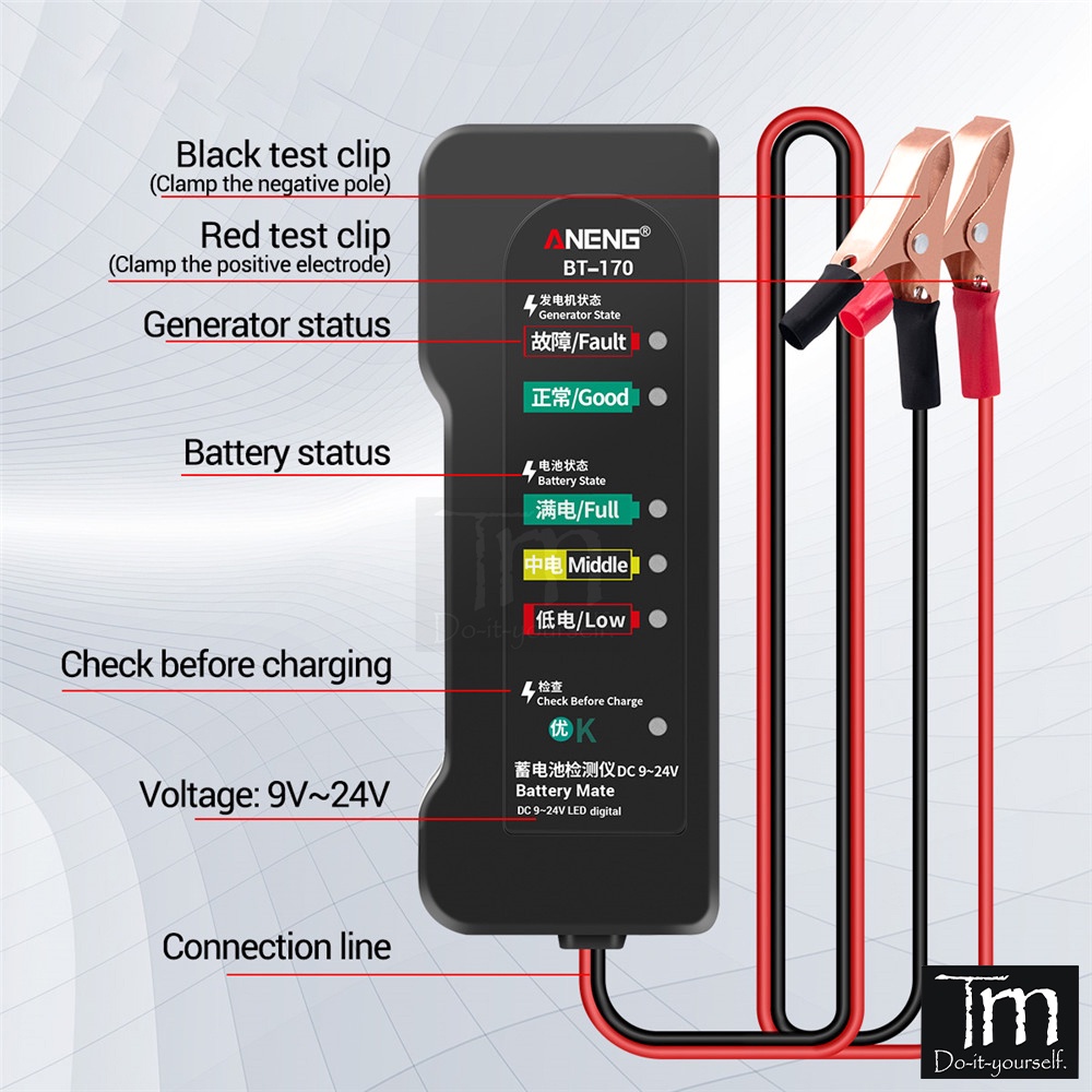 Máy Test Nhanh Kiểm Tra Acquy 12V ANENG BT-170