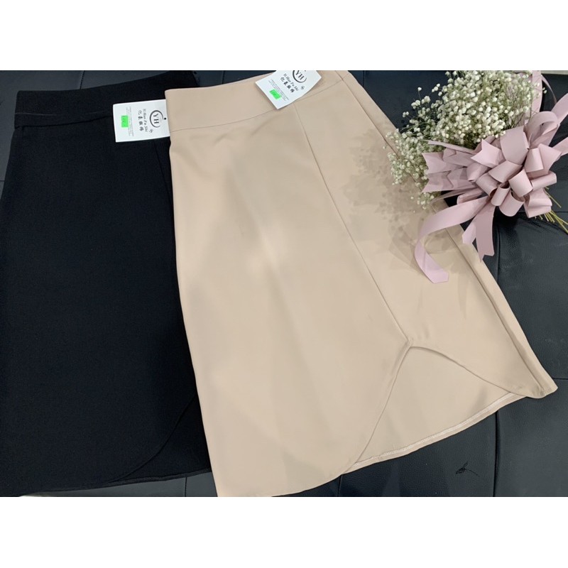 CHÂN VÁY DÀI MIDI VẠT KHOÉT CÁCH ĐIỆU, CHÂN VÁY CÔNG SỞ DÀI QUA GỐI
