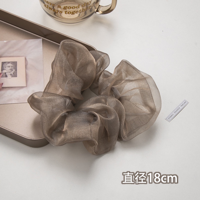 (0419) Dây Chun Scrunchies Vải Voan Kính Ánh Bản To Cổ Điển