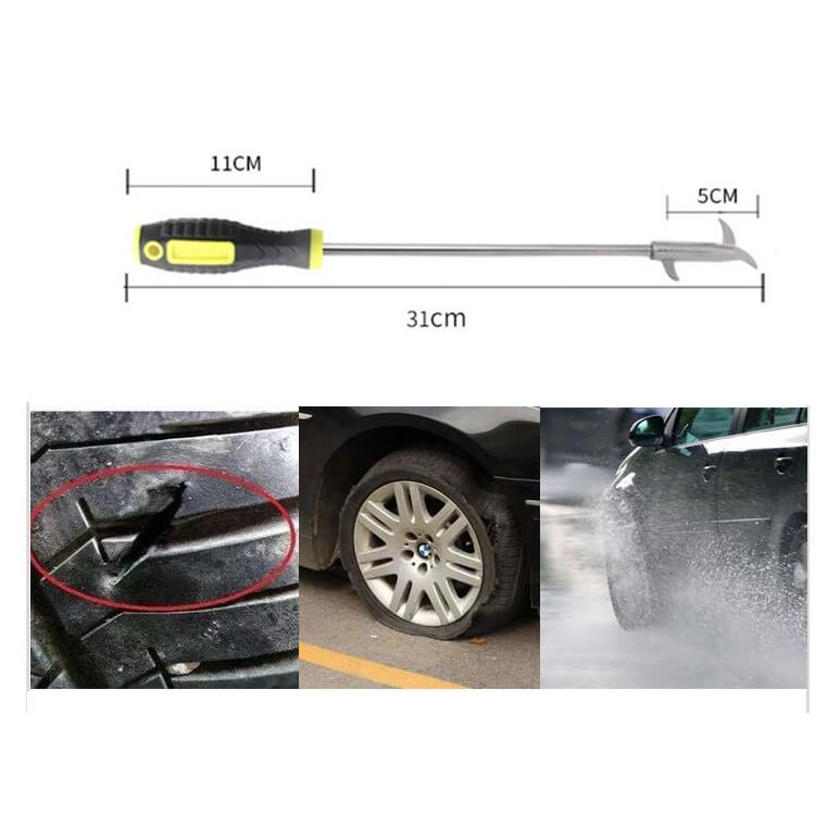 Dụng Cụ Móc Lốp Xe Kiêm Tô Vít Phụ Kiện Xe Hơi Sạch Đá Dăm Bảo Vệ Lốp Xe Tire Cleaning Hook