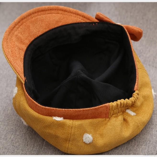 Nón beret đính nơ phong cách Hàn Quốc cổ điển xinh xắn dành cho bé gái