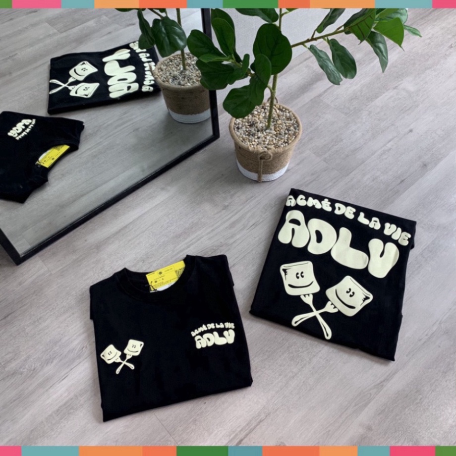 Áo thun ADLV MarshMallow, kiểu dáng unisex, cotton dày dặn, cộc tay cổ tròn trend hè 2022 | BigBuy360 - bigbuy360.vn