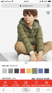 Áo phao kid uniqlo