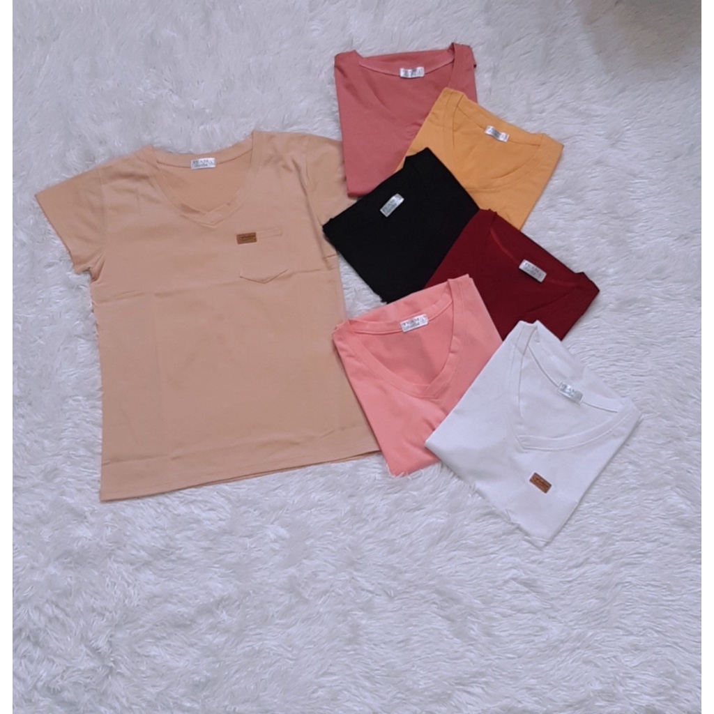 ÁO THUN COTTON CỔ TIM THỜI TRANG - combo 3 áo 110k