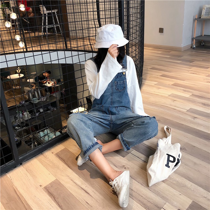 Yếm quần denim Ulzzang rách gối ( Hàng order ) | BigBuy360 - bigbuy360.vn