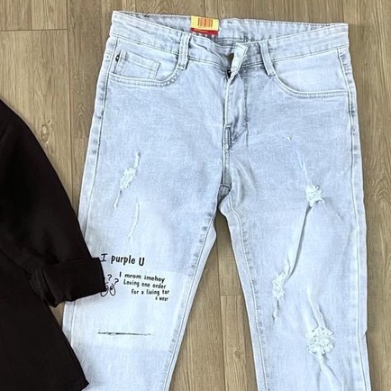Quần jean nam dài mẫu đẹp rách nhẹ, chất co giãn dễ mặc mẫu HOT giới trẻ KAYSTORE