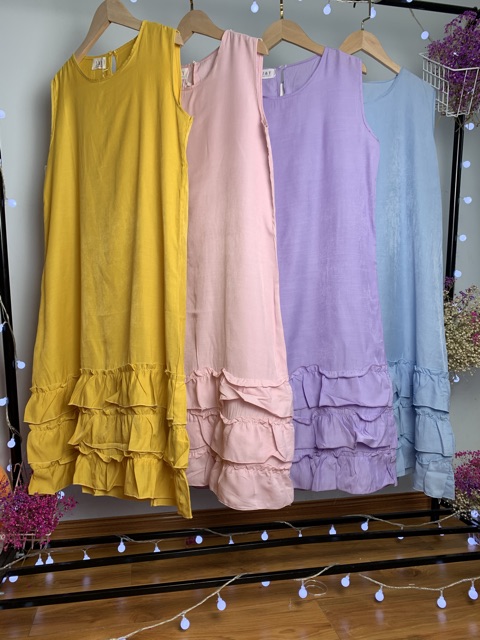 [ Mã FAMAYWA2 giảm 10K đơn 50K] Váy đũi sát nách chân bèo tầng | BigBuy360 - bigbuy360.vn