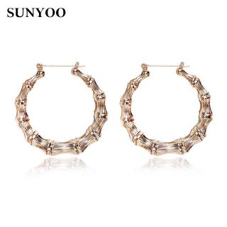 Gold Large Bamboo Hoop For Women Fashion Earrings Oversize Round Earring Useful