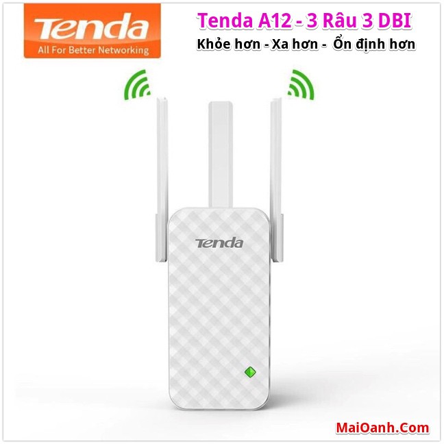 Bộ kích sóng wifi 3 râu chất lượng cao Tenda A12 (Wifi Repeater A12) | BigBuy360 - bigbuy360.vn