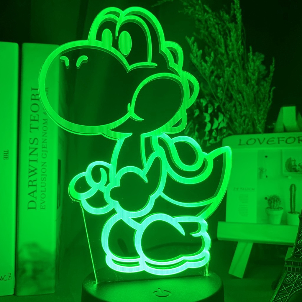 Đèn Ngủ Để Bàn Hình mario Bằng acrylic Có Điều Khiển Từ Xa Tiện Dụng