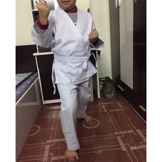 Võ phục quần áo Karate vải KAKI DÀY đủ size từ 80cm đến 1m85 tặng đai