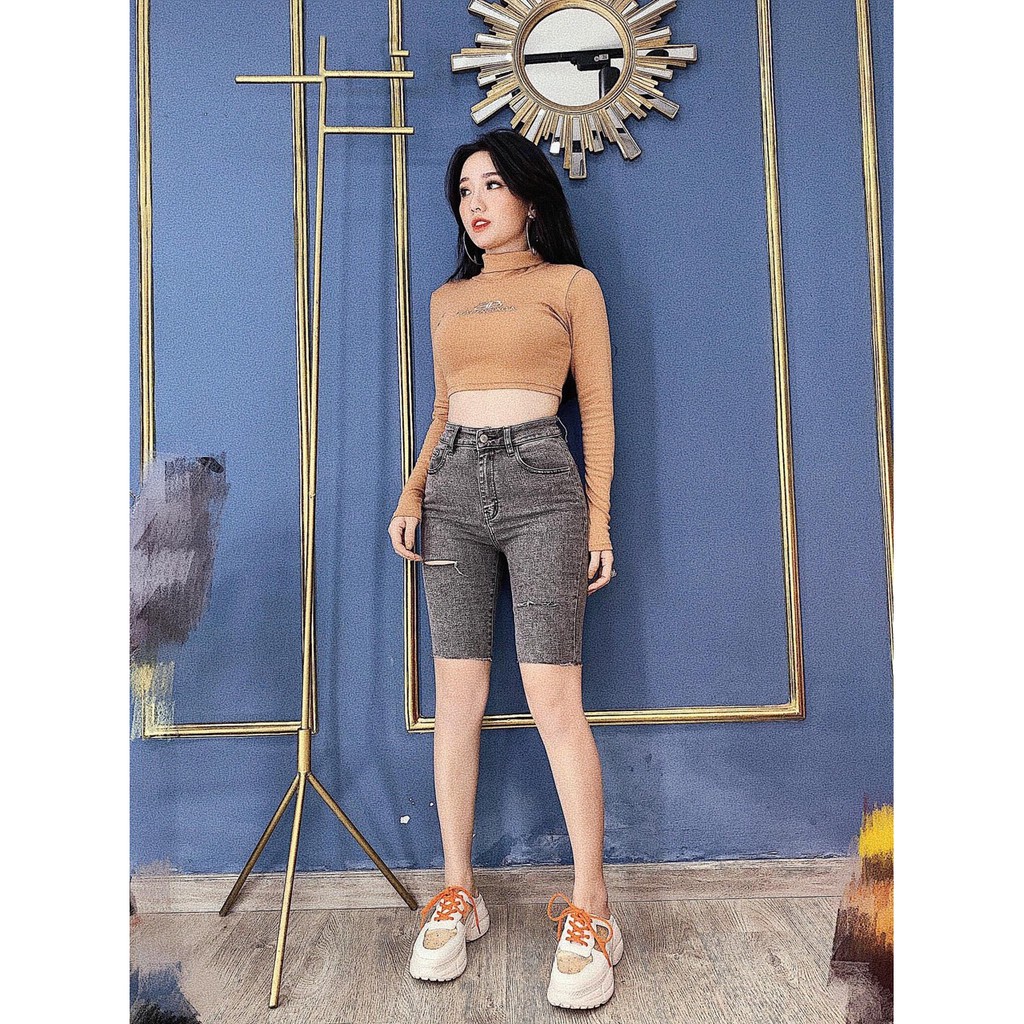 [FS 50K ] Áo thun nude cổ lọ CROPTOP MATVGB02