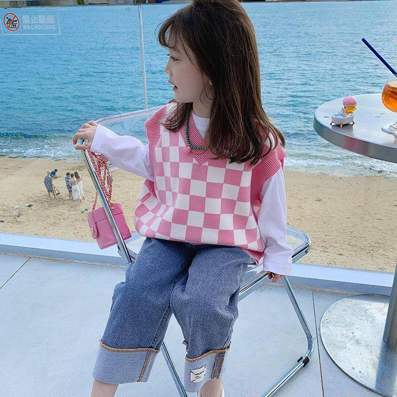 [Hàng Mới Về] Quần Jean Dài Dáng Rộng Thoải Mái Dễ Phối Đồ Thời Trang Mùa Xuân Hàn Quốc Cho Bé Gái