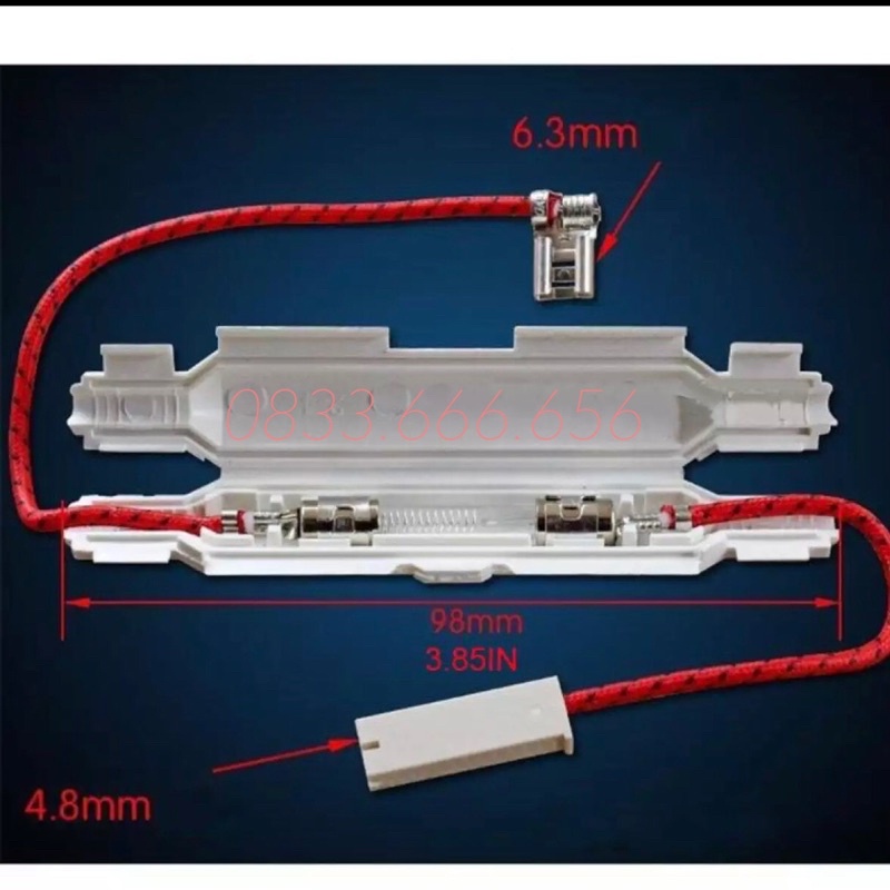 Cầu chì cao áp lò vi sóng kèm cụm dắc cắm (hộp trắng)