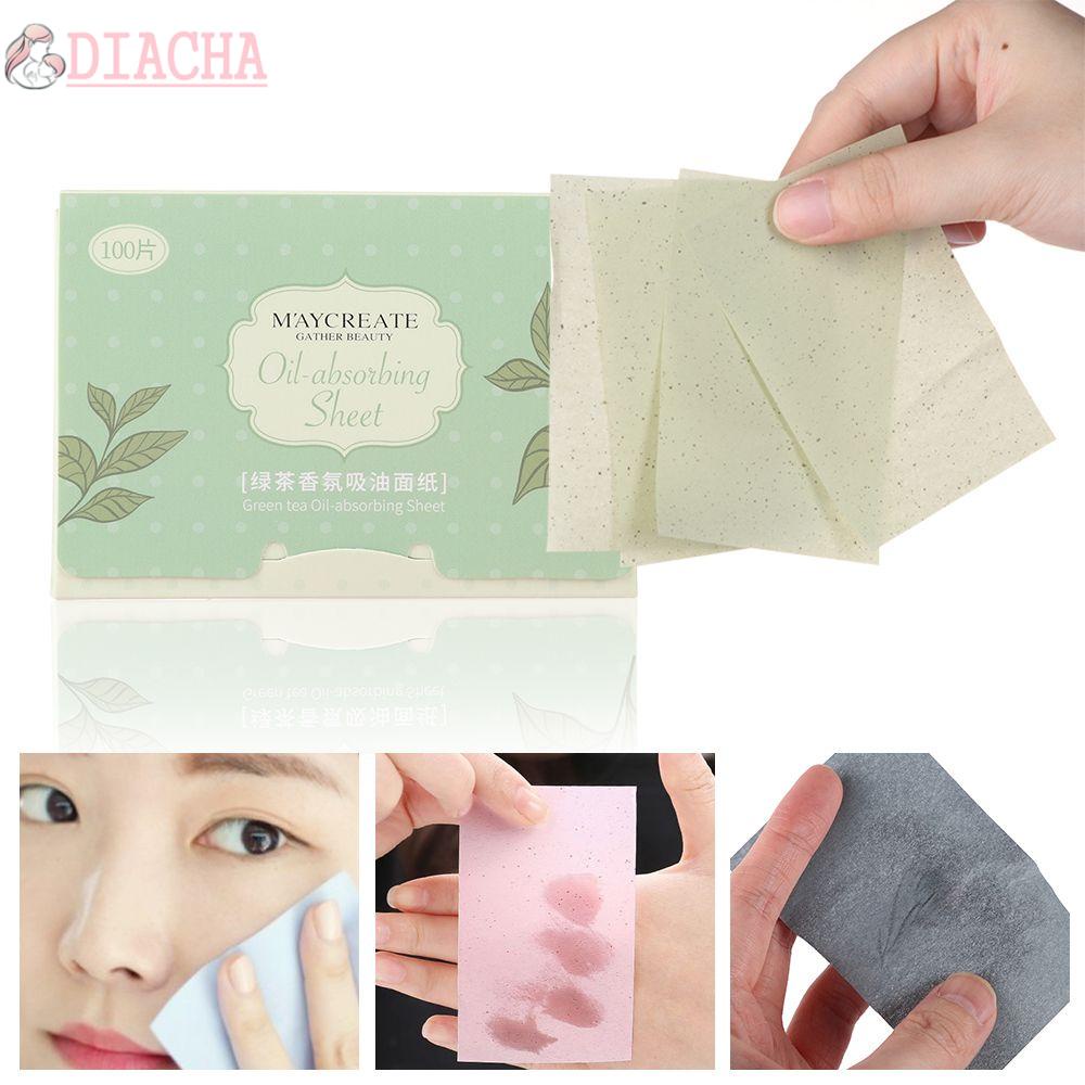 [Hàng mới về] Set 100 tờ giấy thấm dầu chiết xuất trà xanh hoa oải hương làm sạch da mặt