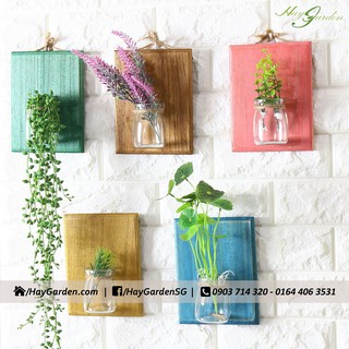 Khung gỗ kèm lọ thủy tinh treo tường