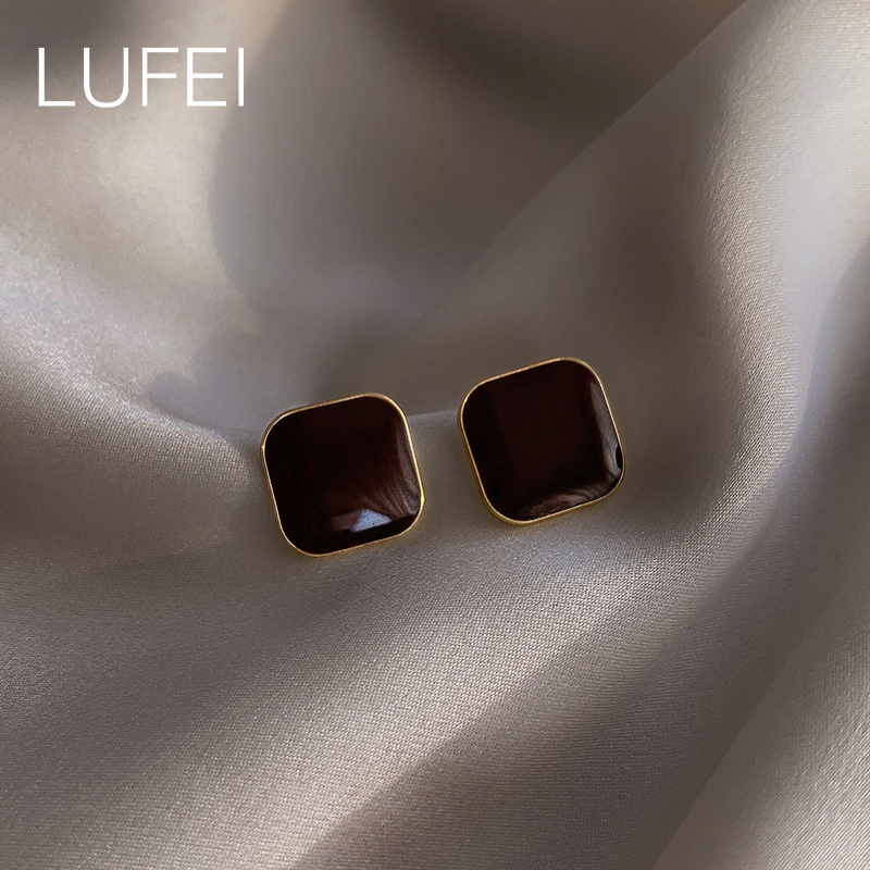 Bông tai hình vuông mạ bạc thời trang 2023 cho nữ