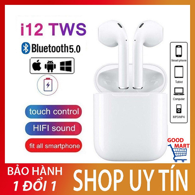 Tai Nghe Bluetooth i12 TWS cảm biến một chạm chống ồn | BigBuy360 - bigbuy360.vn