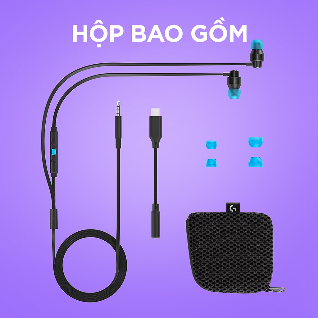 Tai nghe gaming logitech G333 chính hãng màn loa động kép Dual Driver, độ bền cao, 3.5mm Aux, Mic và điều khiển trên dây