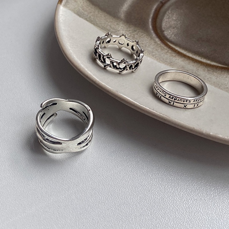 Set nhẫn đeo tay ba món phong cách cổ điển thời trang 19a1027