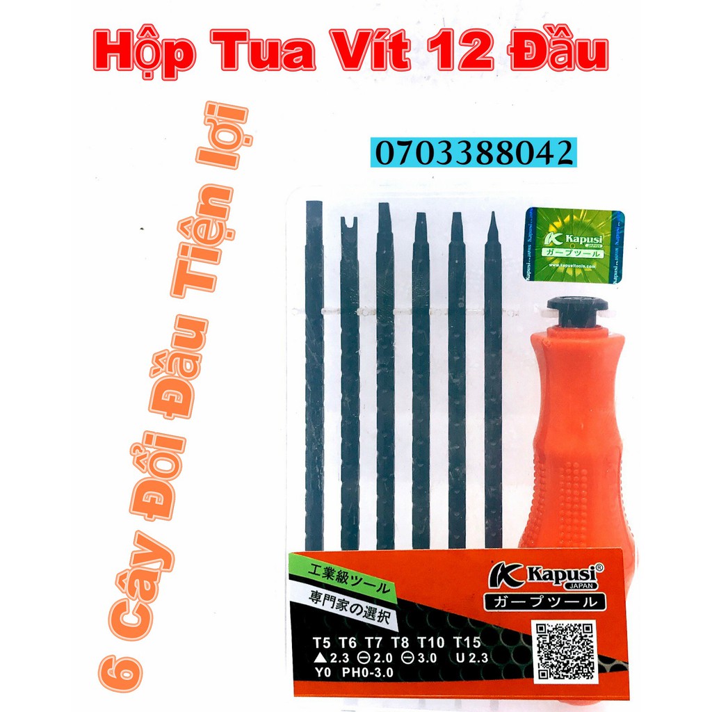 Bộ Tua Vít 6 Cây Đổi Đầu Đa Năng