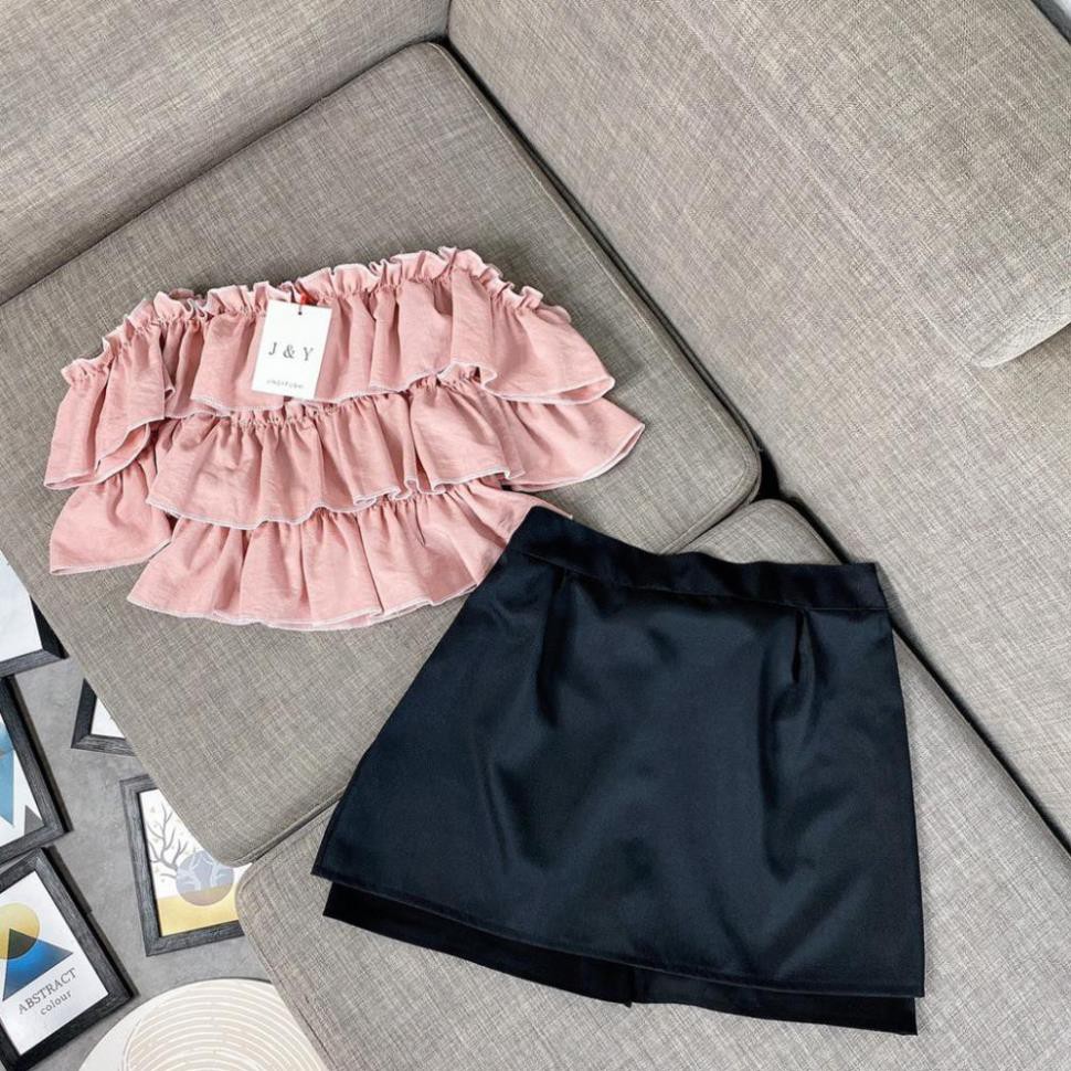 Sét Đồ Nữ, Sét Áo  Trễ Vai Bèo Tùng Kèm Quần Giả Váy Cực Xinh Siêu Hot Hit | BigBuy360 - bigbuy360.vn