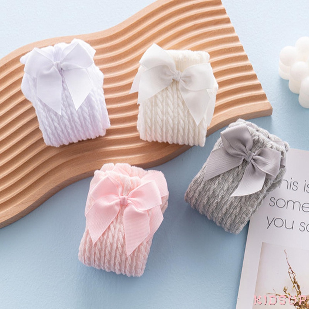 Đôi vớ cotton dài màu sắc đơn giản dành cho bé