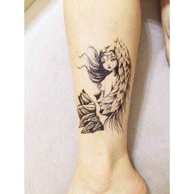 Hình xăm dán nữ tattoo thiên thần khóc kích thước 15 x 21 cm